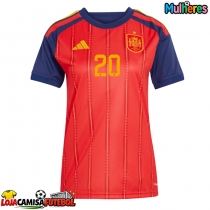 Camisa de Futebol Espanha Pedri Gonzalez #20 Equipamento Principal Mulheres Mundo 2026 Manga Curta